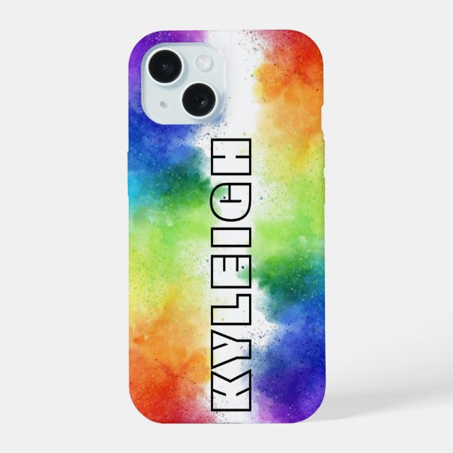 Personalised Colour Explosion Case-Mate  iPhone 15 Case (Back)