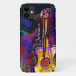 personalised colour guitar painting iPhone 11 case