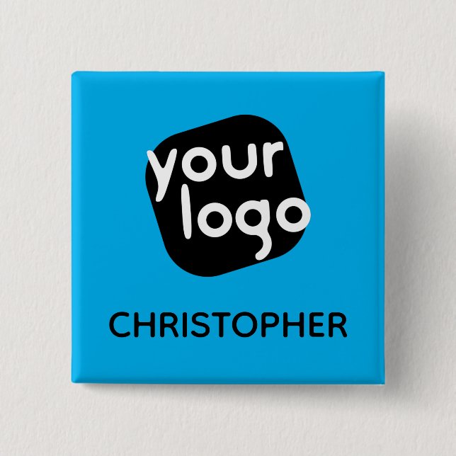 Personalised Colour Modern Add Employee Name & Log 15 Cm Square Badge (Front)