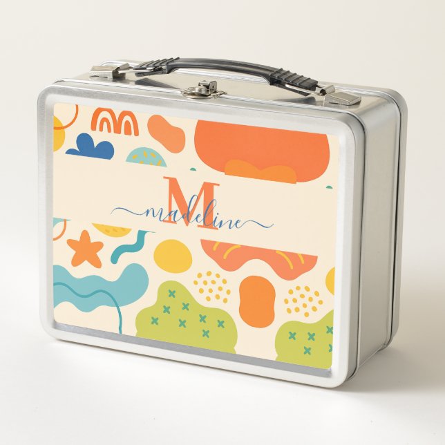Personalised Colour Splash Abstract Metal Lunch Bo Metal Lunch Box (Front)