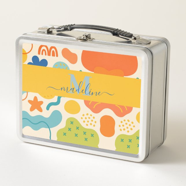 Personalised Colour Splash Abstract Metal Lunch Bo Metal Lunch Box (Front)