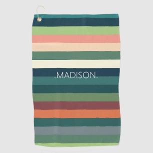 Personalised Colour Stripes  Golf Towel