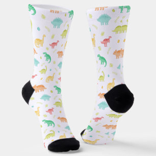 Personalised Coloured Dinosaur pattern  Socks