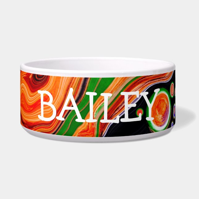 Personalised Colourful Abstract Fluid Art    Bowl (Front)