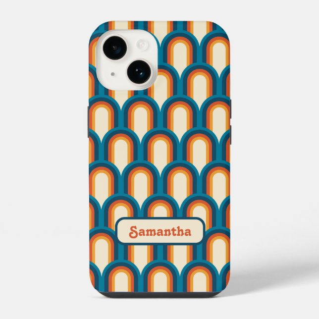 Personalised Colourful Arch Rainbow Pattern iPhone Case (Back)