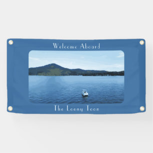 Personalised Colourful Boat Decor Pontoon Lake Banner