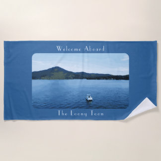 Personalised Colourful Boat Decor Pontoon Lake Beach Towel