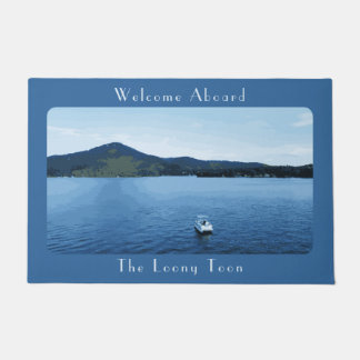 Personalised Colourful Boat Decor Pontoon Lake Doormat