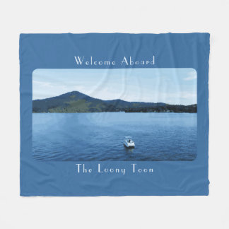 Personalised Colourful Boat Decor Pontoon Lake Fleece Blanket