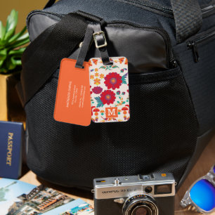 Personalised Colourful Botanicals Luggage Tag