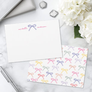 Personalised Colourful Bow Name Card
