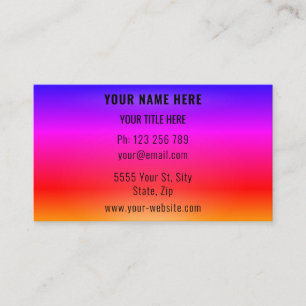 Personalised Colourful Business Card Your Company