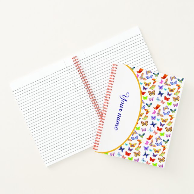 Personalised Colourful butterflies Notebook (Inside)