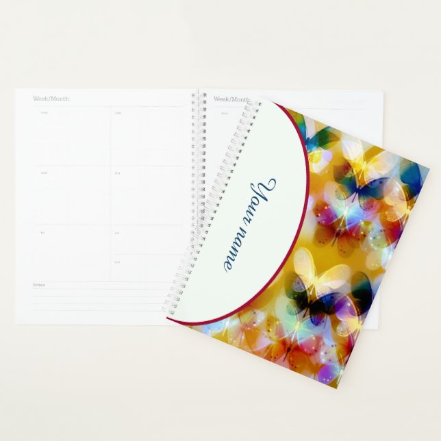 Personalised colourful butterflies planner (Display)