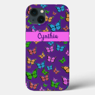 Personalised Colourful Butterfly iPhone 13 Case