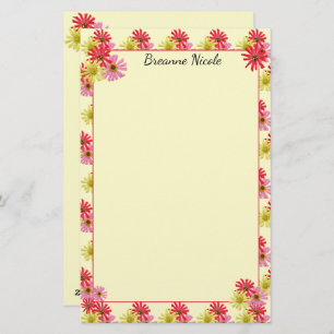 Personalised Colourful Cactus Zinnia 5.5 x 8.5 Stationery