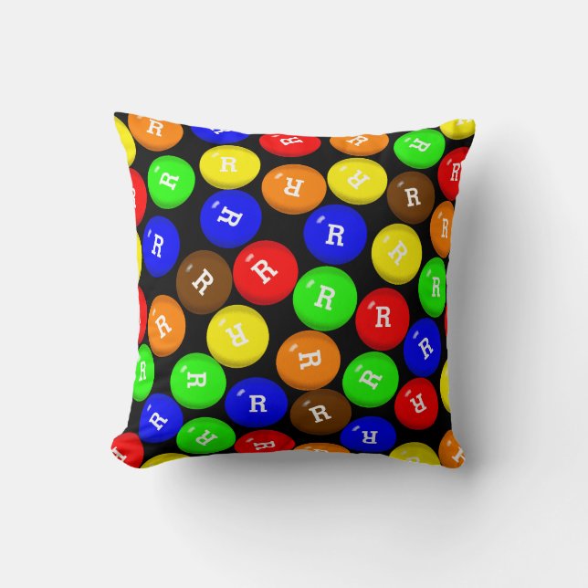 Personalised Colourful Candy Coated Chocolates Cushion (Front)