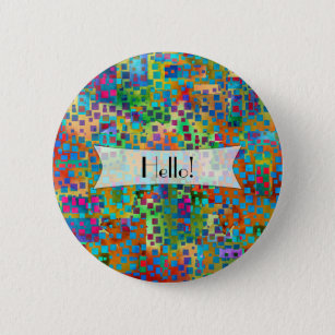 Personalised Colourful Confetti Abstract Art 6 Cm Round Badge