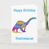 Personalised colourful Dinosaur Name birthday