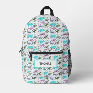 Personalised Colourful Dinosaurs Mania Printed Backpack