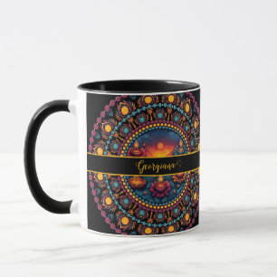 Personalised Colourful Diwali Festival Mandala Mug