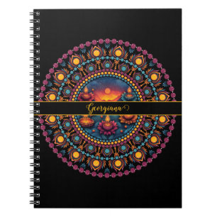 Personalised Colourful Diwali Festival Mandala Notebook