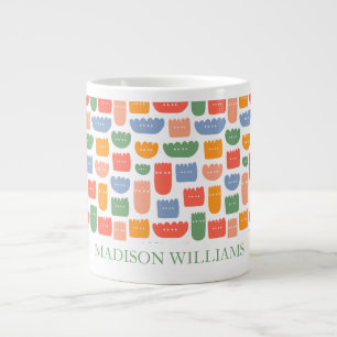 Personalised Colourful Flowers Mug Custom Name G