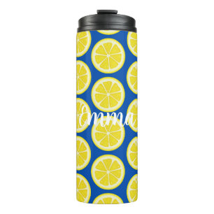 Personalised Colourful Fruit Lemon Thermal Tumbler