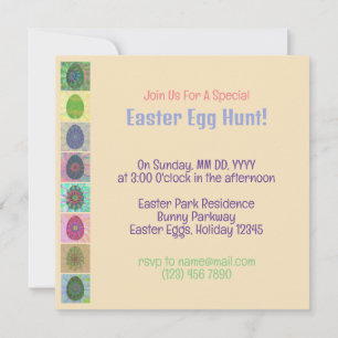 Personalised Colourful Fun Easter Egg Hunt Collage Invitation