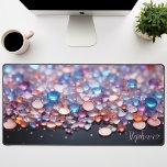 Personalised Colourful Gemstone Rocks Desk Mat<br><div class="desc">Spark creativity and elevate your workspace with this personalised desk mat adorned with a vibrant array of colourful gemstones. The shimmering crystals, set against a sleek black background, create a mesmerising and inspiring scene. Make it truly yours by adding your name or a motivational quote. The smooth surface provides a...</div>