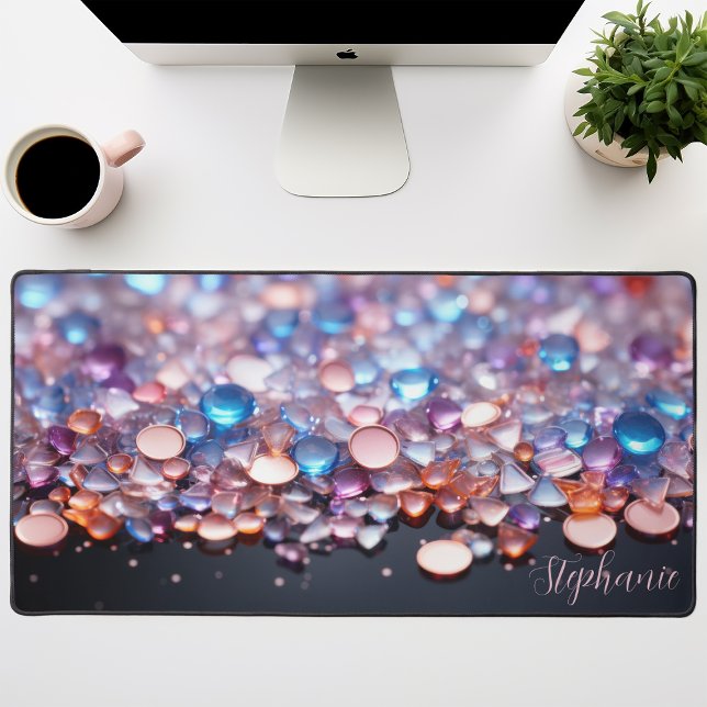 Personalised Colourful Gemstone Rocks Desk Mat (Creator Uploaded)