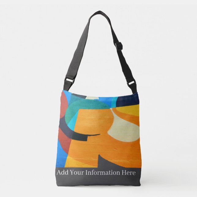 Personalised Colourful Geometric Abstract Pattern  Crossbody Bag (Front)
