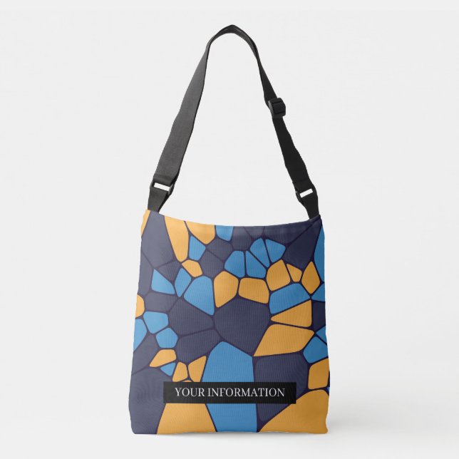 Personalised Colourful Geometric Abstract Pattern Crossbody Bag (Front)