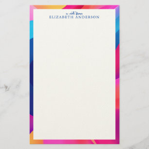 Personalised Colourful Geometric Border Stationery