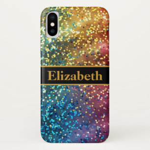 Personalised Colourful Glitter Faux Foil Confetti Case-Mate iPhone Case
