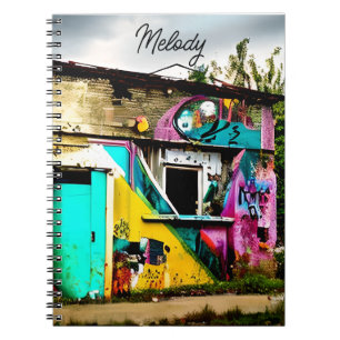 Personalised Colourful Graffiti Abandoned Notebook
