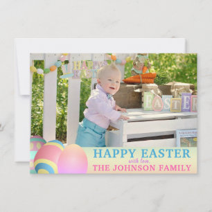 Personalised Colourful HAPPY EASTER   PHOTO Holiday Card