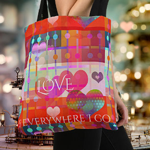Personalised Colourful Heart Pattern Bag
