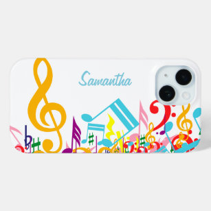 Personalised Colourful Jumbled Music Notes iPhone 15 Case