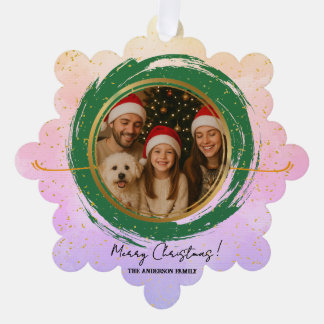 Personalised Colourful Merry Christmas Tree Decoration Card