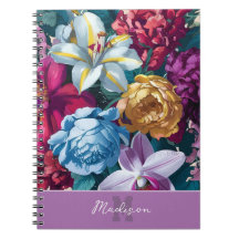 Personalised Colourful modern floral monogram