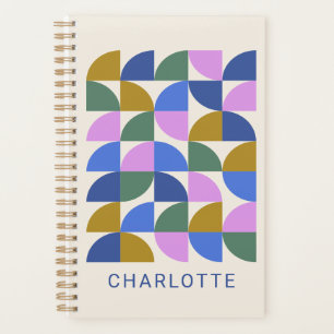 Personalised Colourful Modern Geometric Student Planner