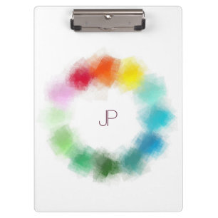 Personalised Colourful Monogram Modern Template Clipboard