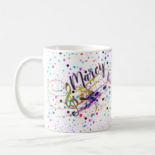 Personalised Colourful music splatter Coffee Mug