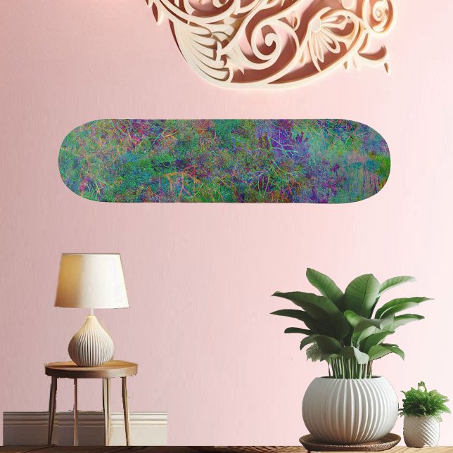Personalised Colourful Mystic Visual Treat Skateboard (Abstract Art Colorful Mystic Ocean Waves Blue Skateboard)