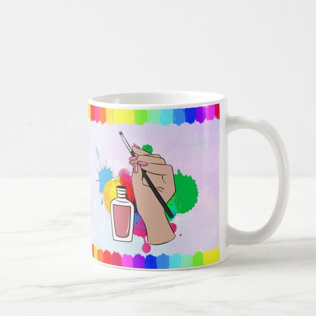 Personalised Colourful Nail Tech Mug (Right)