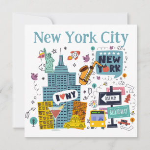 Personalised Colourful New York City Card