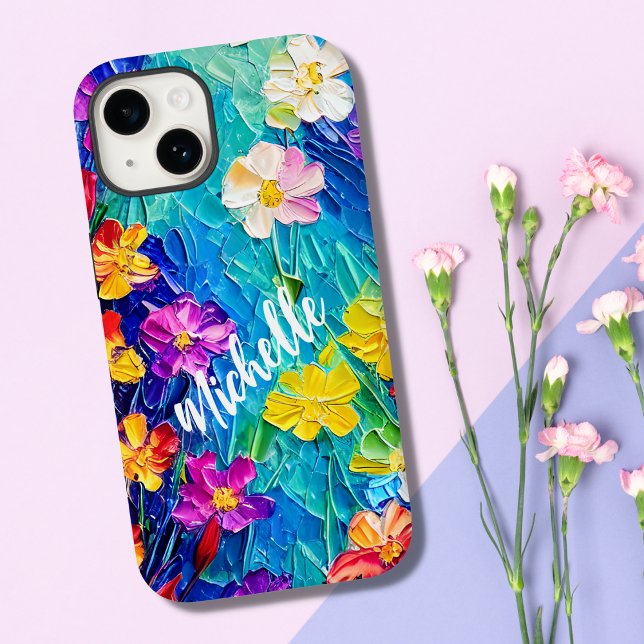 Personalised Colourful Oil Painting Flowers Case-Mate iPhone Case (Creator Uploaded)