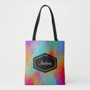 Personalised colourful painted tote bag