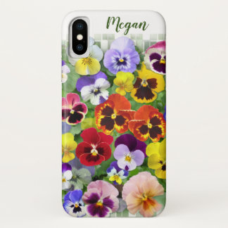 Personalised Colourful  Pansies Custom Text Case-Mate iPhone Case